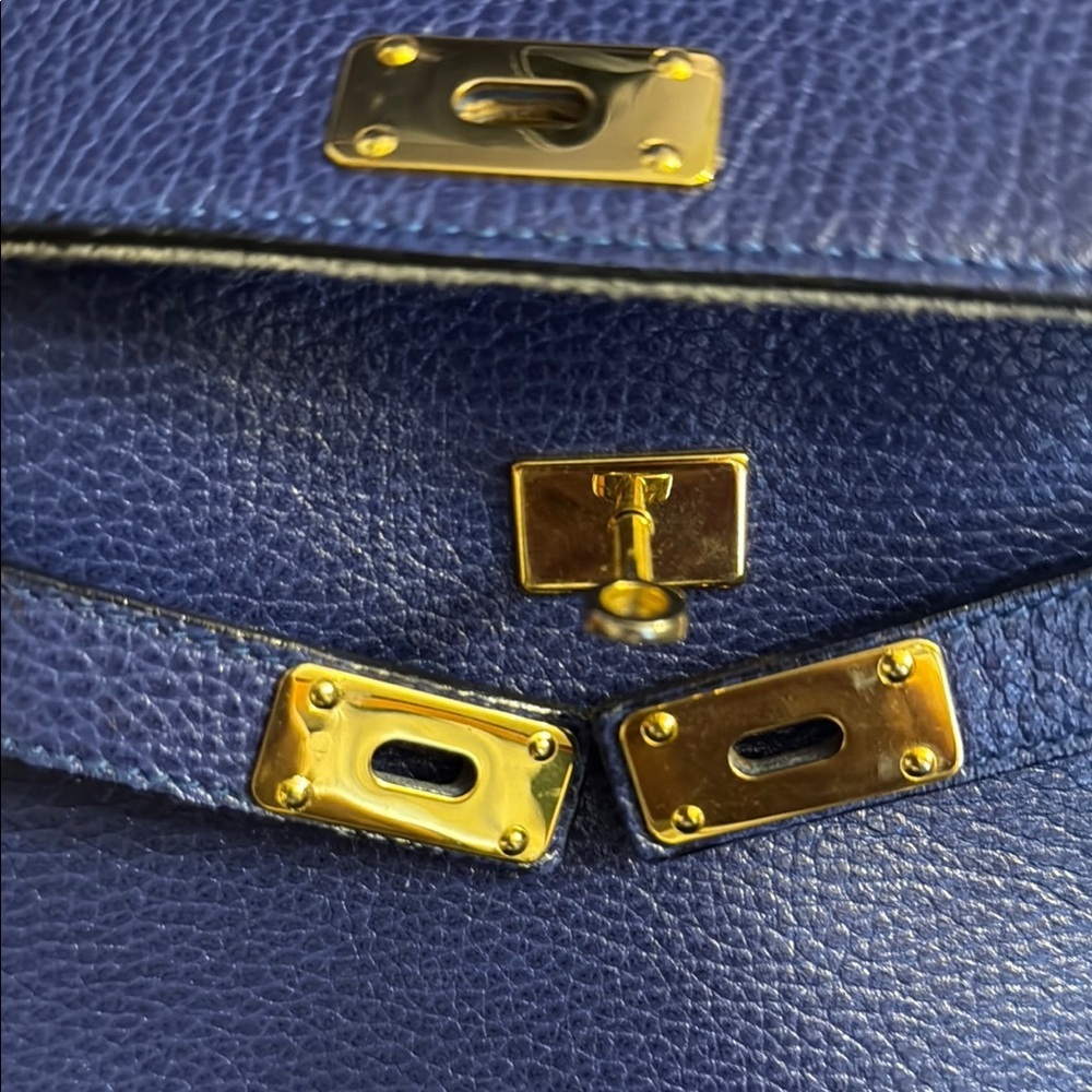 Furla Blue Mini Bag with Gold Hardware - Picture 9 of 9